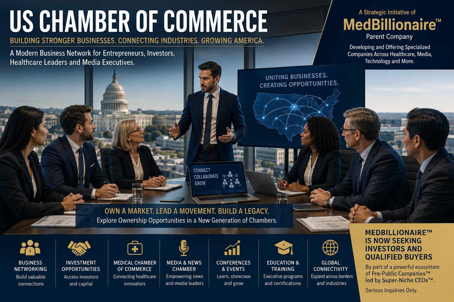 US Chamber of Commerce, A New Business Ownership Opportunity for Investors, Entrepreneurs, Medical Leaders and Media Executives